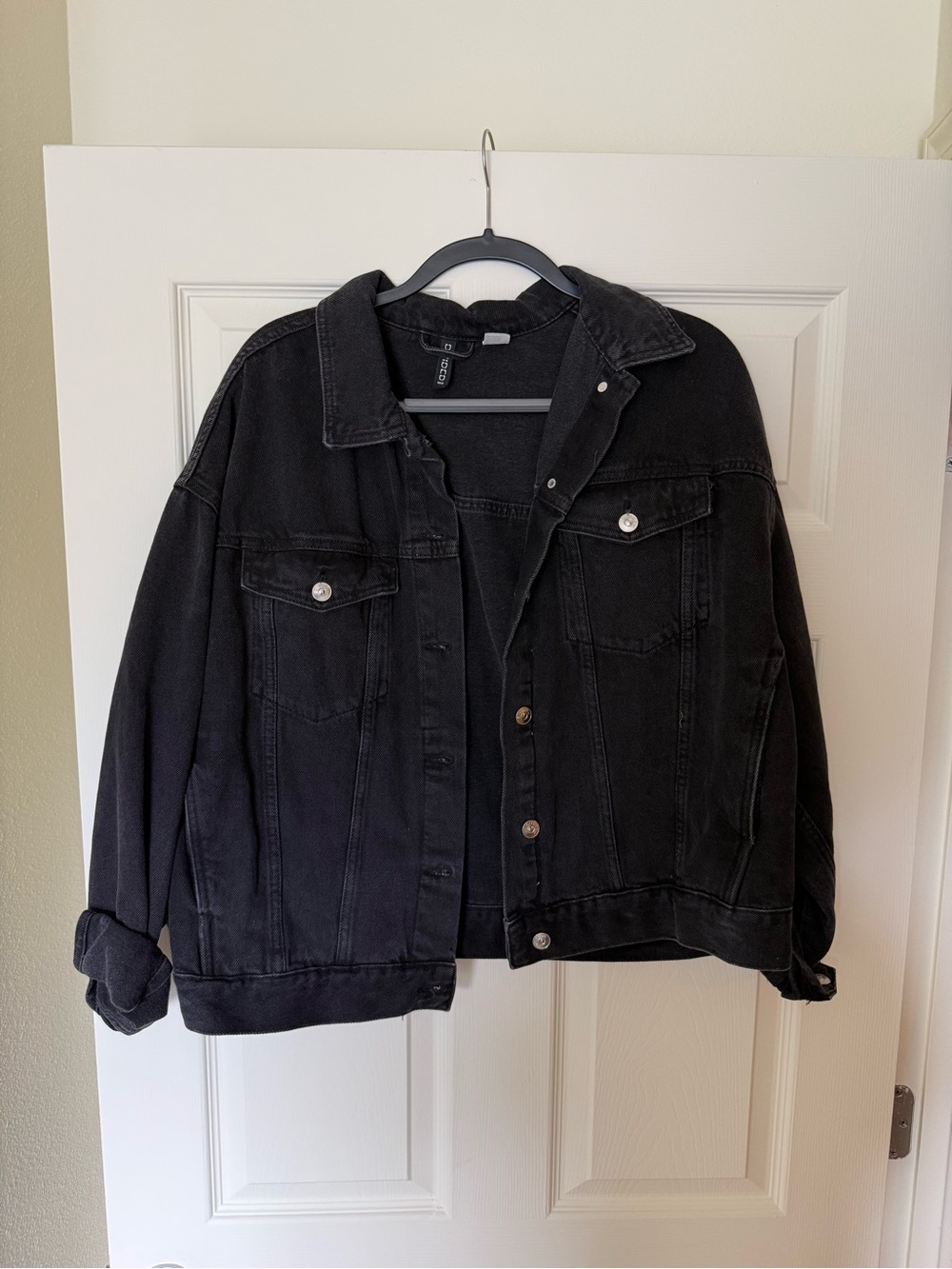 Divided Black Oversized Denim Trucker Jacket